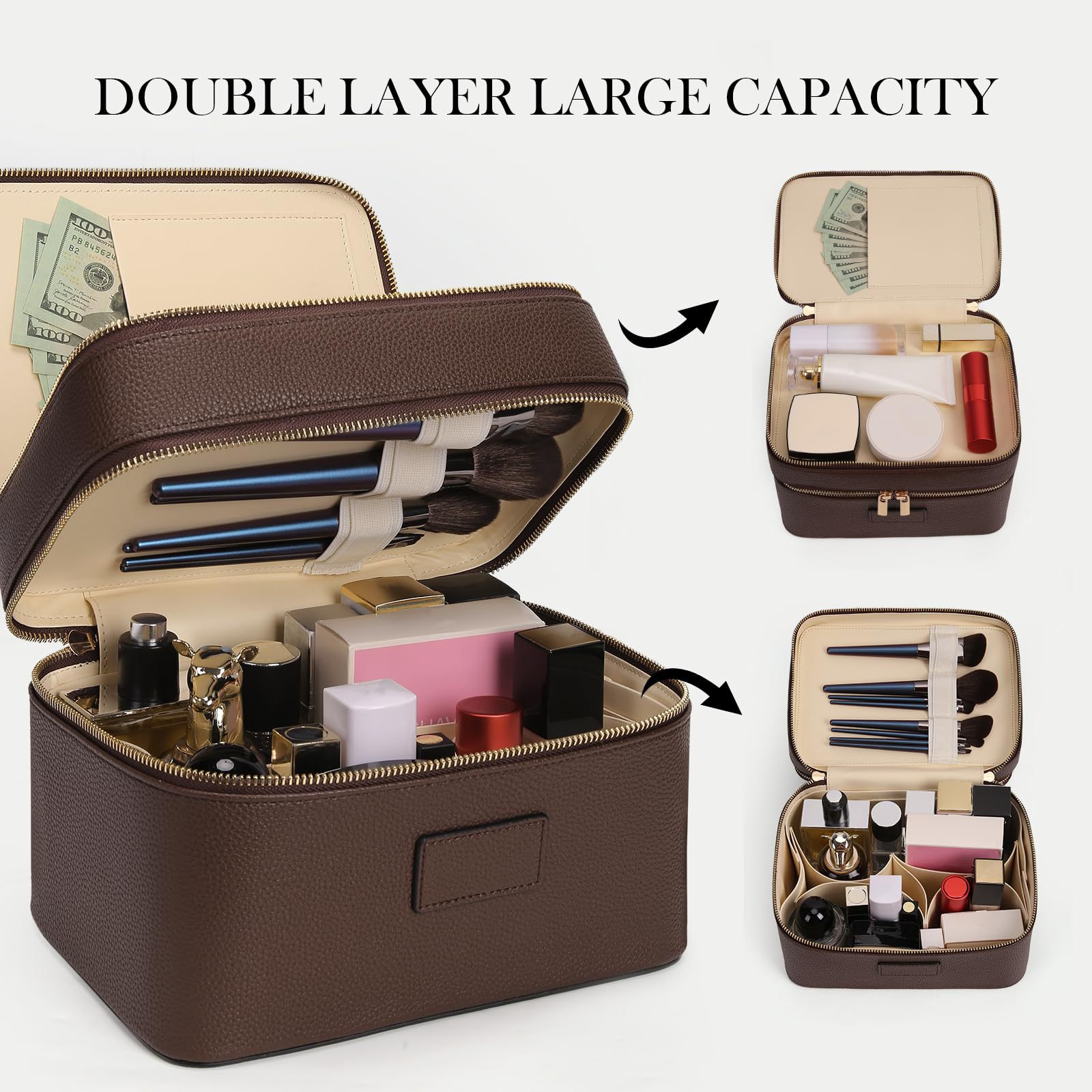 Luxury Bags Leather - Bolsa de Cosméticos de Luxo de